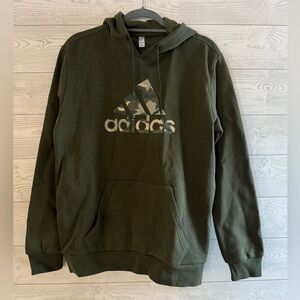 Brand New w/Tags Adidas Olive Green Hoodie with Camo Logo-Men’s S-US